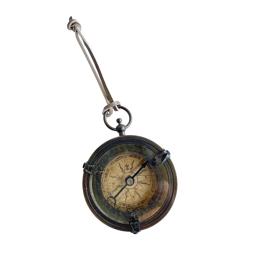 Antiqued Brass Old World Style Compass