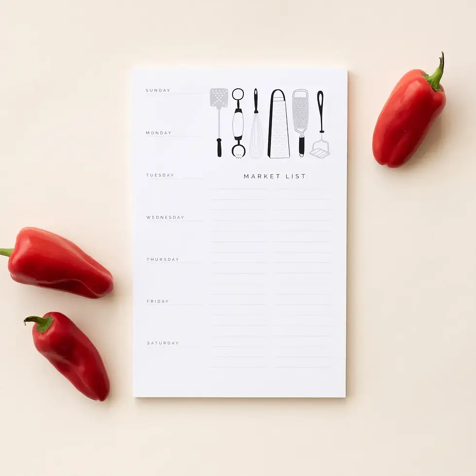 Meal Planner + Market List Notepad