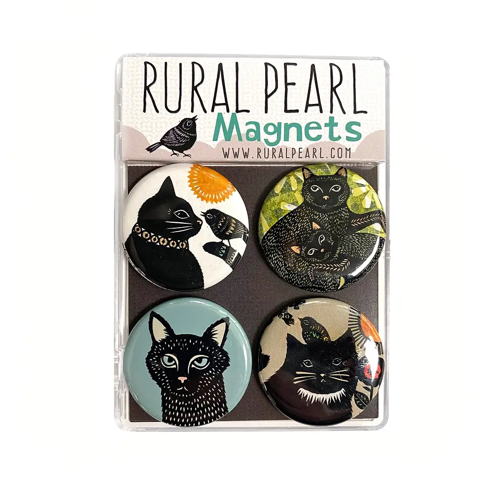 Rural Pearl Cat Magnet Set