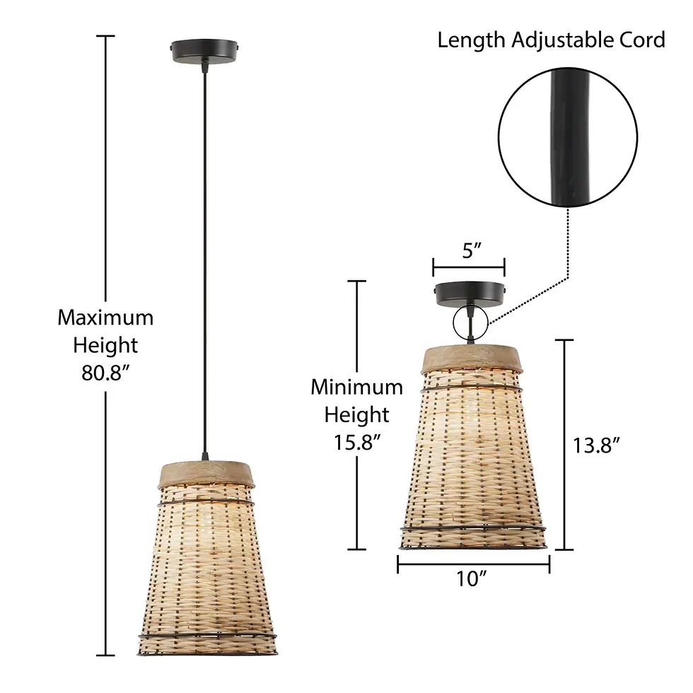 Thumbnail: Atlas Rattan + Wood Pendant Lamp