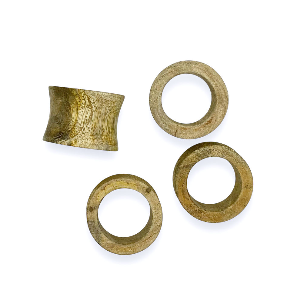 Thumbnail: Ash Blonde Wood Napkin Rings Set/4