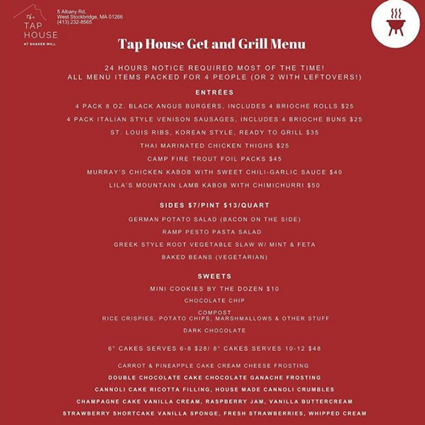 GET AND GRILL Menu at THE TAP HOUSE