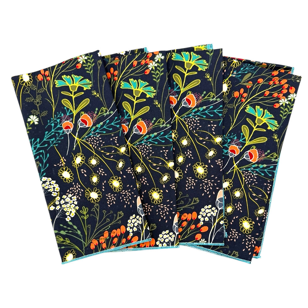 Pretty Peacock Cotton Napkins Set/4