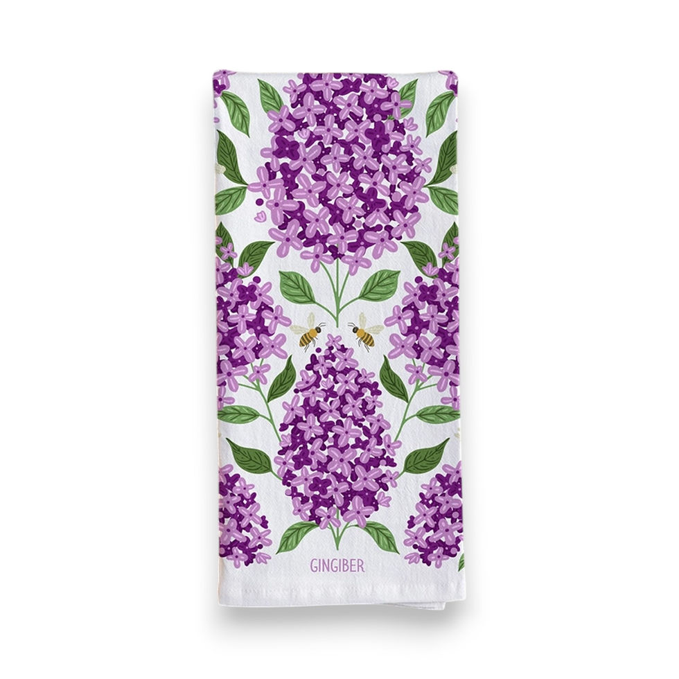 Purple Lilac Tea Towel