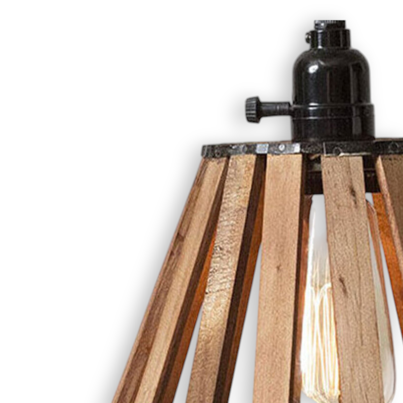 Thumbnail: Wood Slat Pendant Lamp (Plug In)