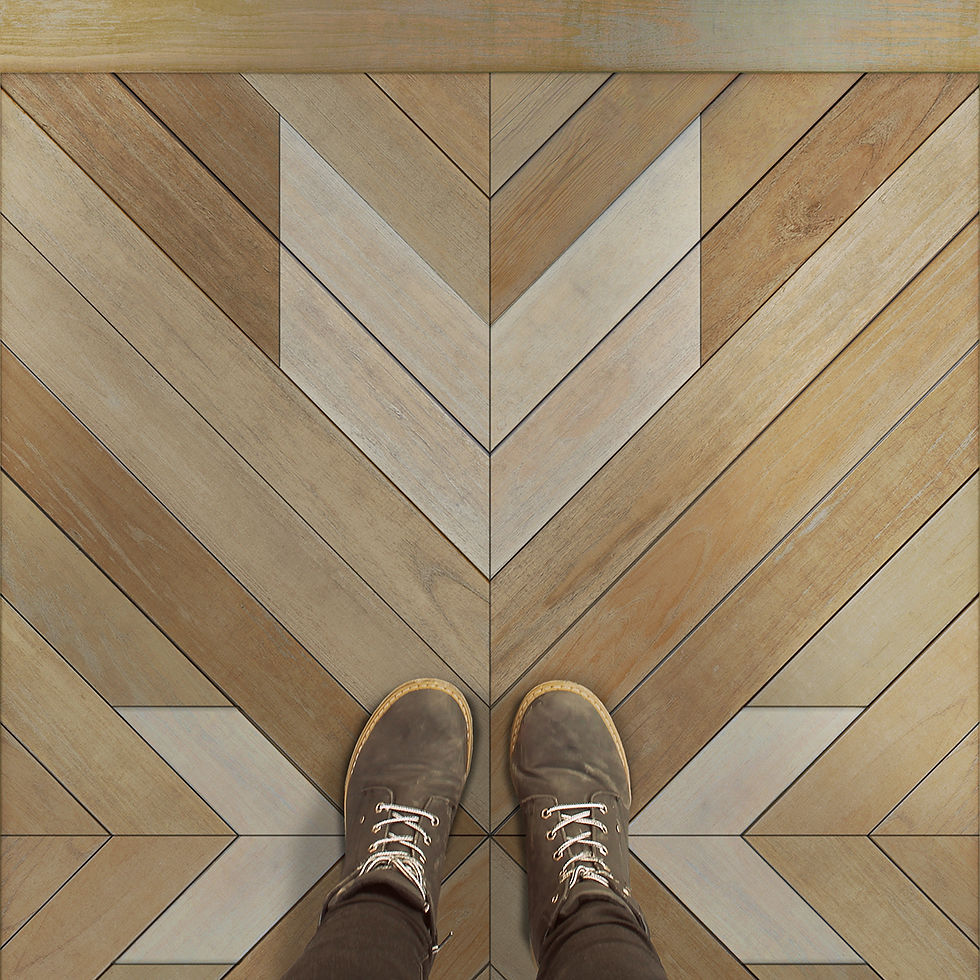 Thumbnail: Vintage Vinyl Floorcloth - Norwegian Wood Collection
