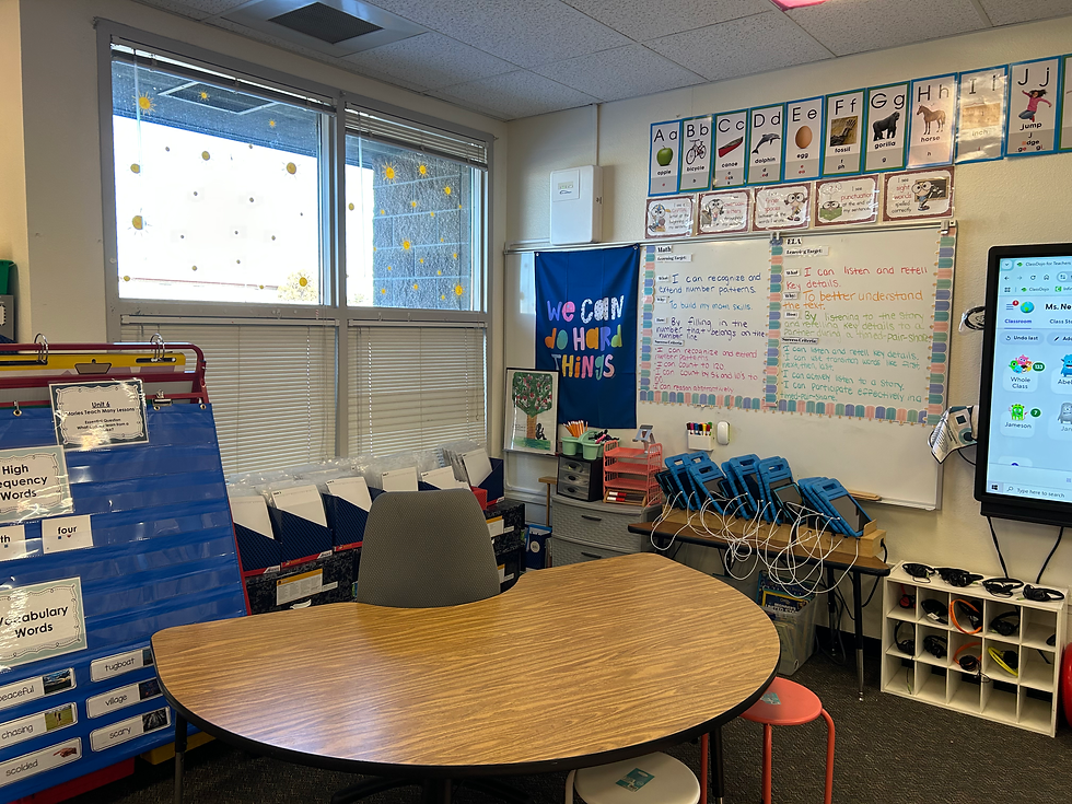 Over here is the table where I do majority of my small group instruction. When students are working independently, I will often pull small groups or individual students for intervention work and assessments.