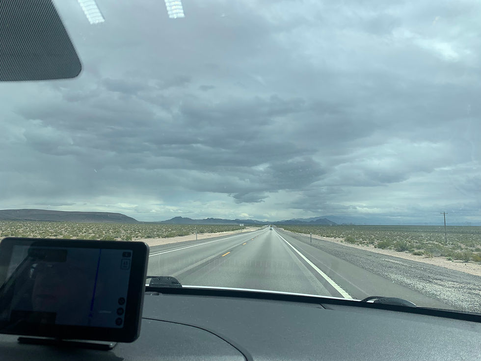 View from the car driving along an interstate.