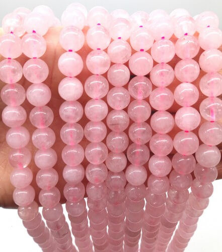 Perles Quartz Rose 8mm sur fil 40cm