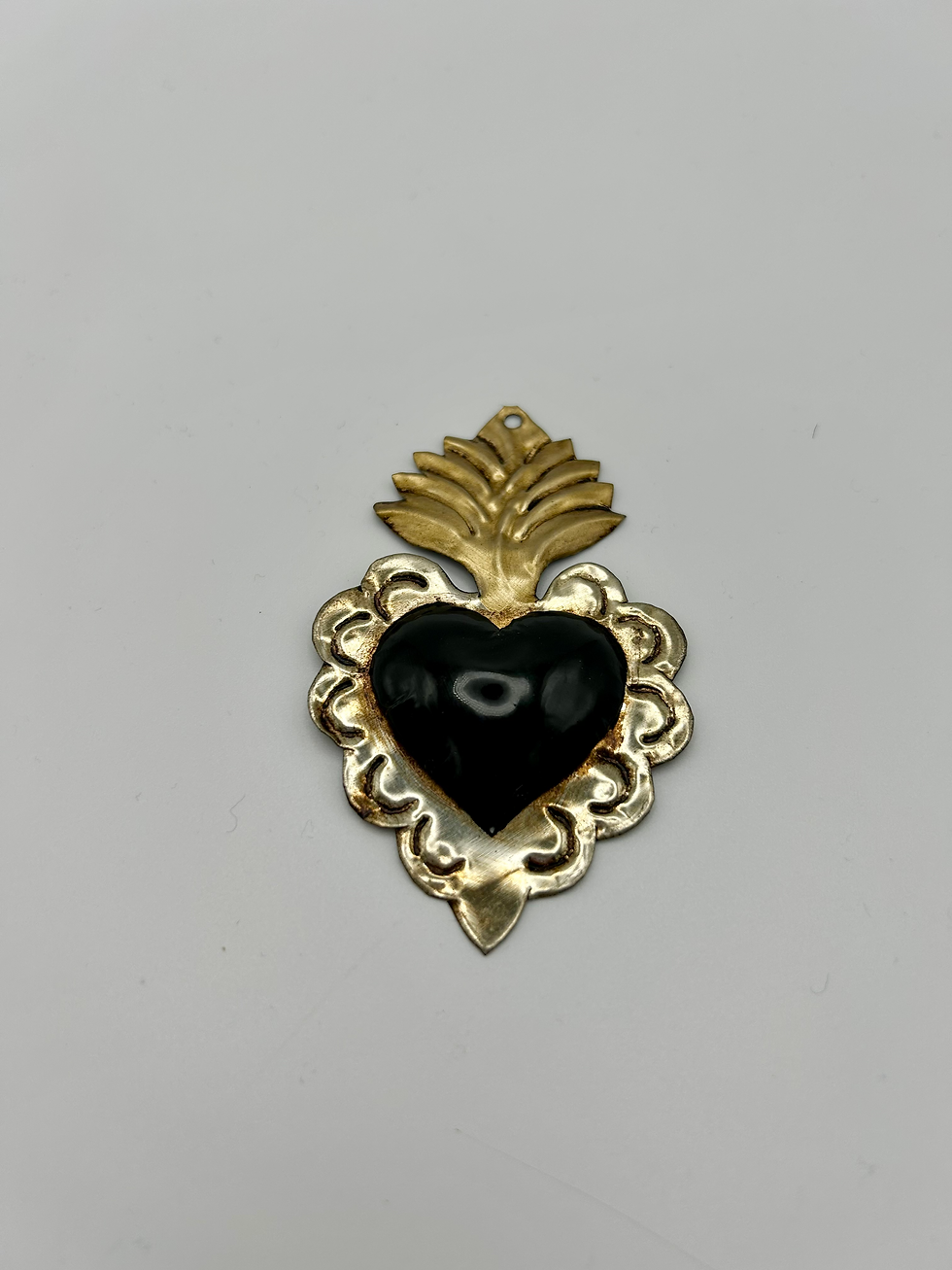 mini ex voto métal coeur noir
