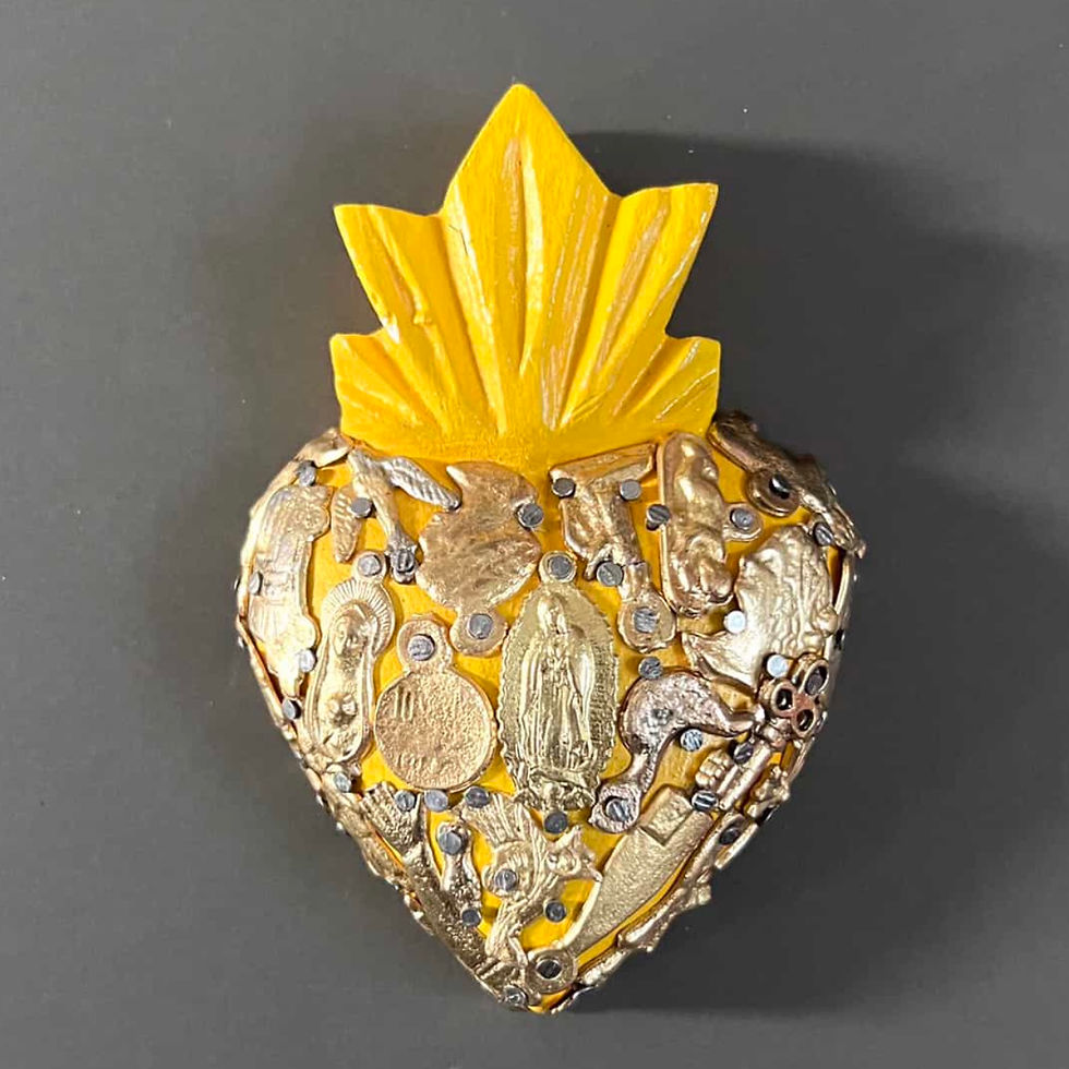 COEUR EN BOIS SMALL GORDILLO JAUNE