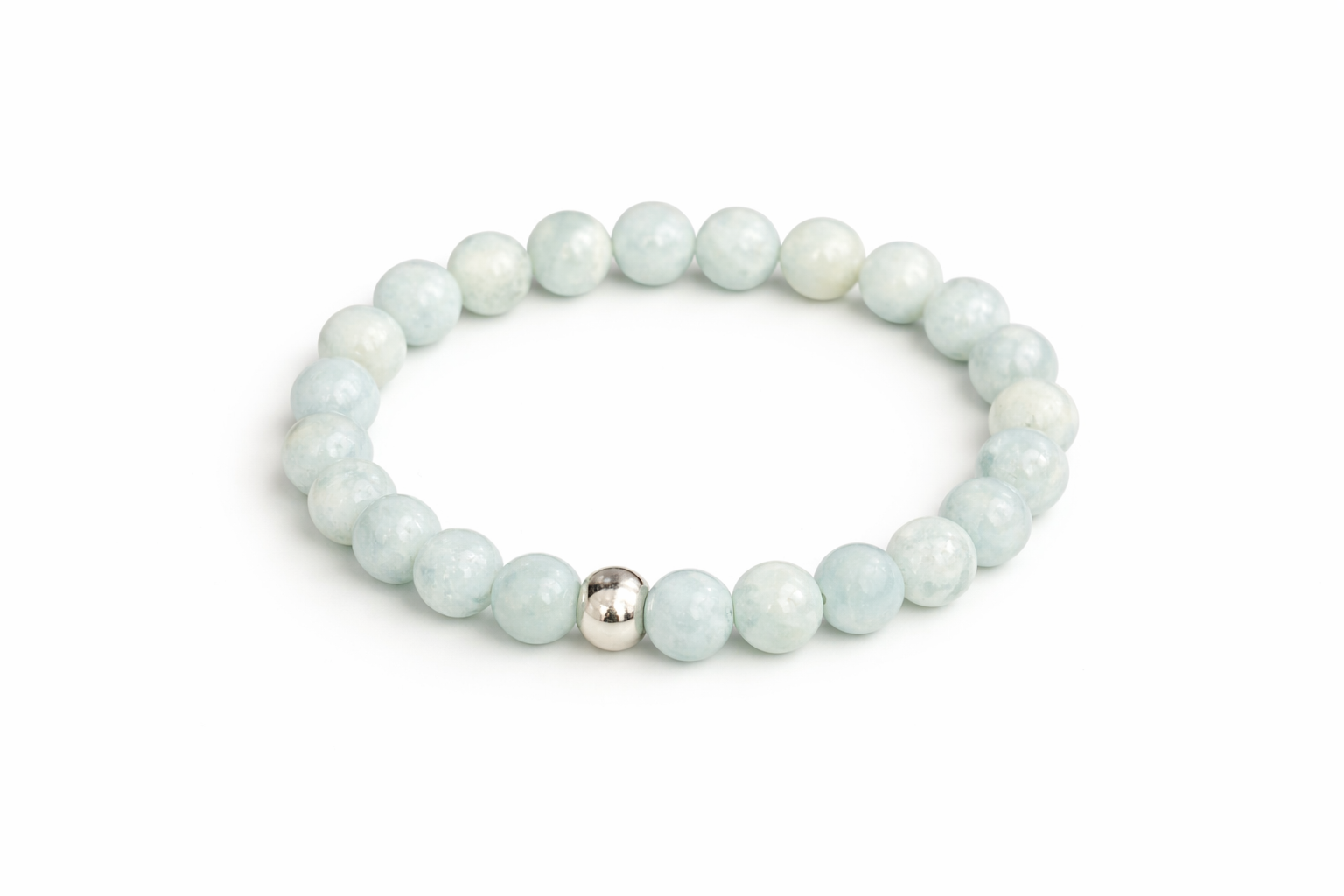 Bracelet en Aigue-marine naturelle – Apaisement & communication