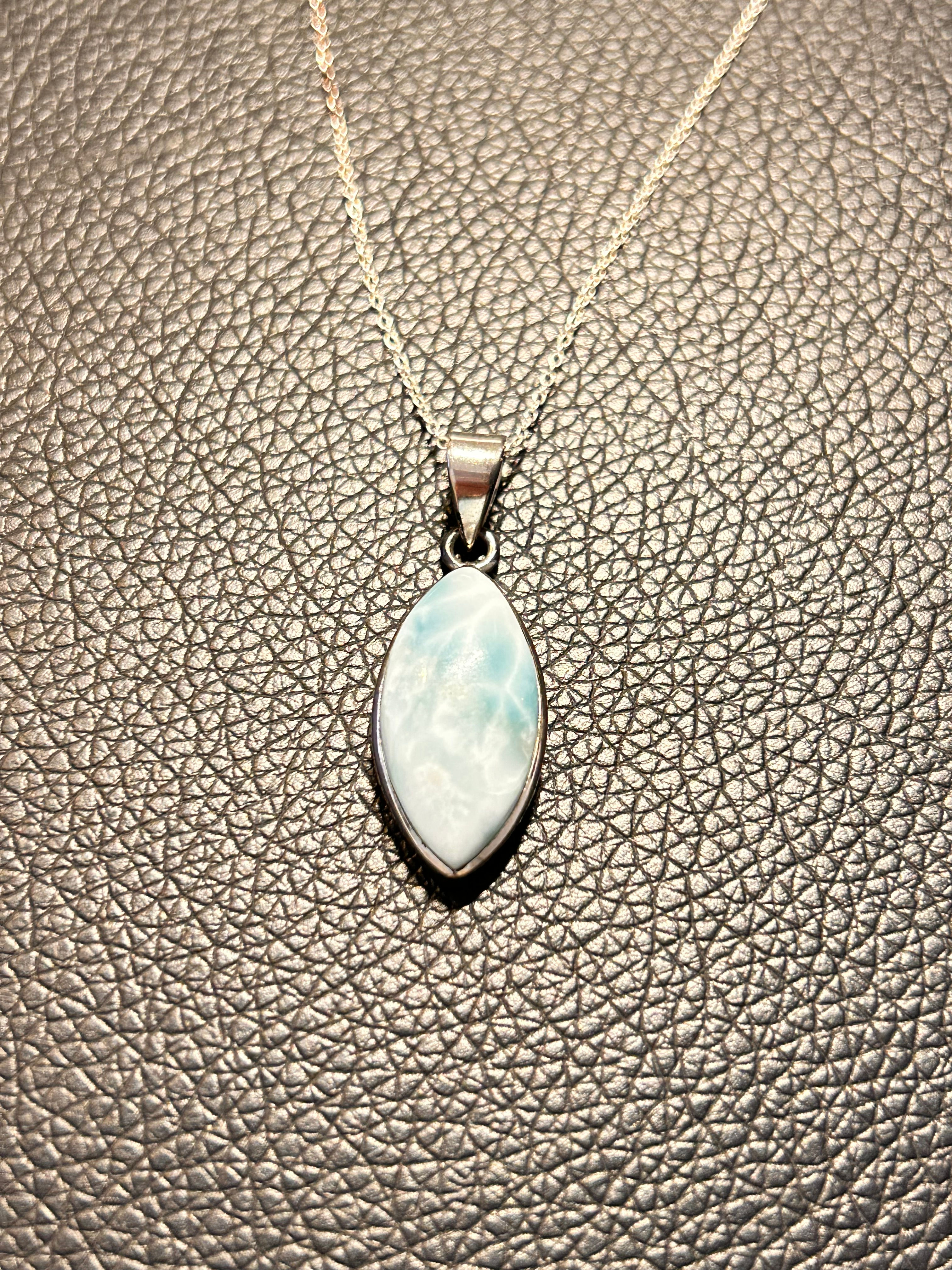 Pendentif Larimar – Argent 925 Rhodié