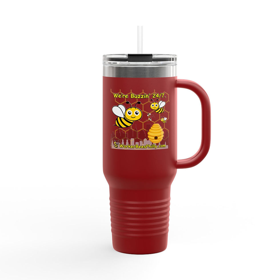 Thumbnail: We're BUZZIN' 24/7 -  Insulated Travel Mug, 40oz 