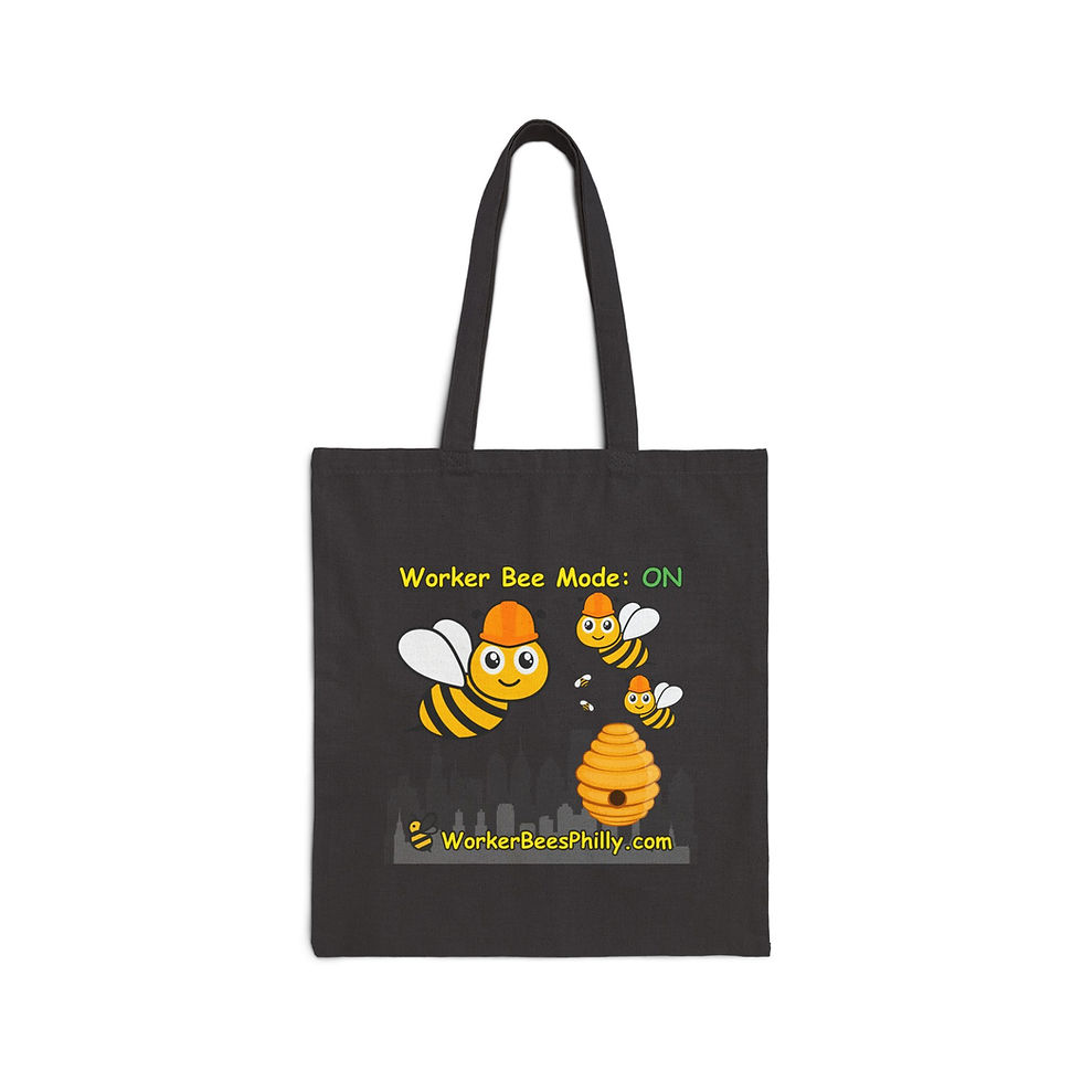 Thumbnail: Worker Bee mode: ON - Cotton Canvas Tote Bag, Eco-Friendly