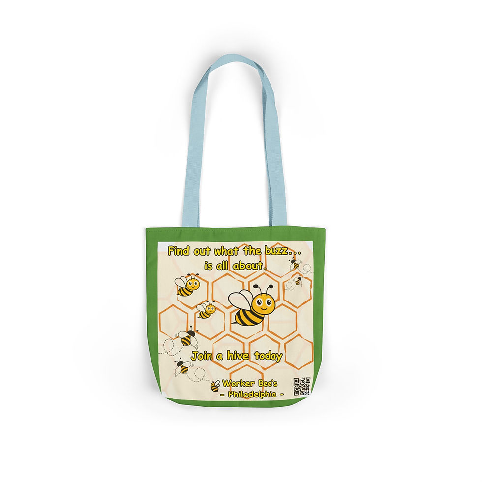 Thumbnail: Find out what the BUZZ is all about... QR v2 - Canvas Tote Bag Eco-Friendly