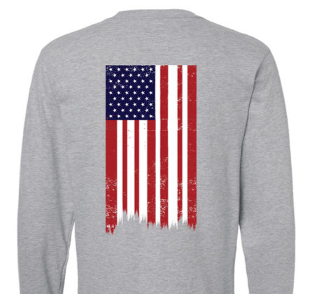 Thumbnail: Women's Patriot and Flag Long Sleeve / Heather Grey