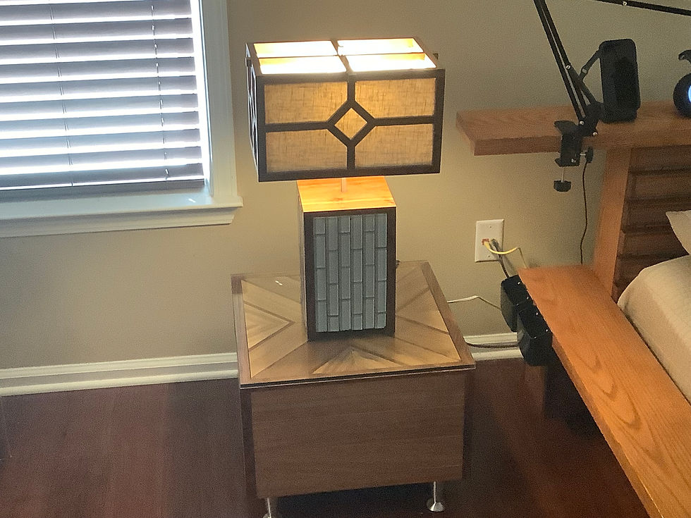 Thumbnail: Teak and Walnut Shadowbox Nightstands