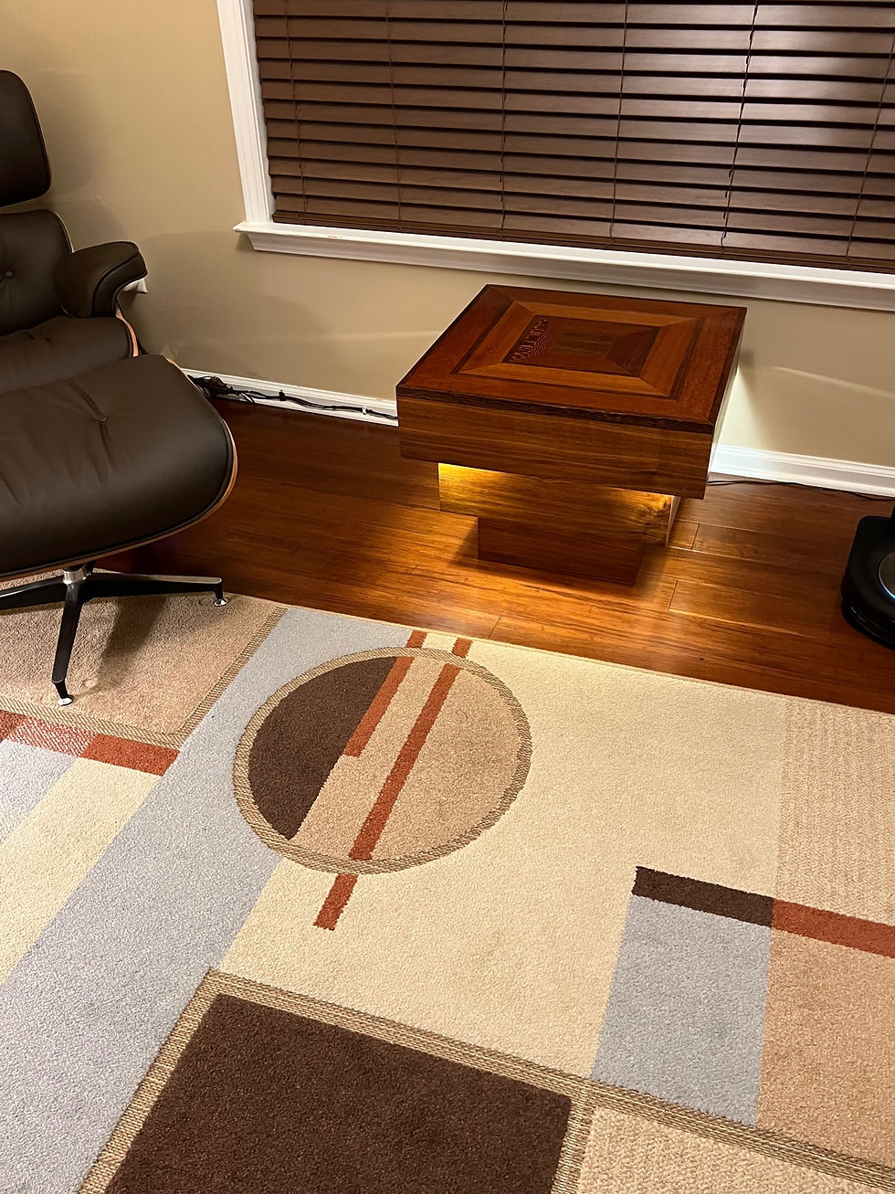 Thumbnail: Lacewood, Wenge, Walnut Pyramid Accent Table (Lighted)