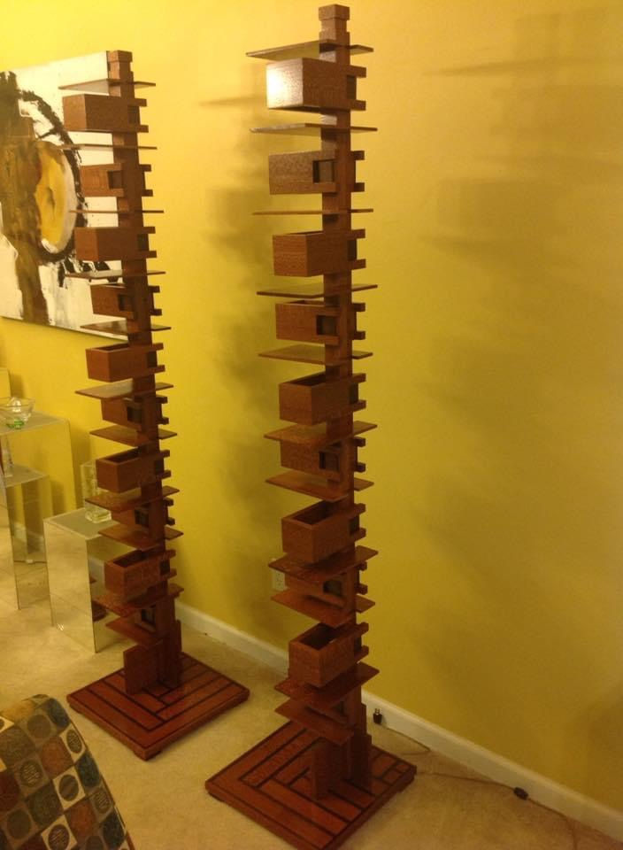 Thumbnail: Frank Lloyd Wright Taliesin 2 Lamp in Leopardwood and Peruvian Walnut