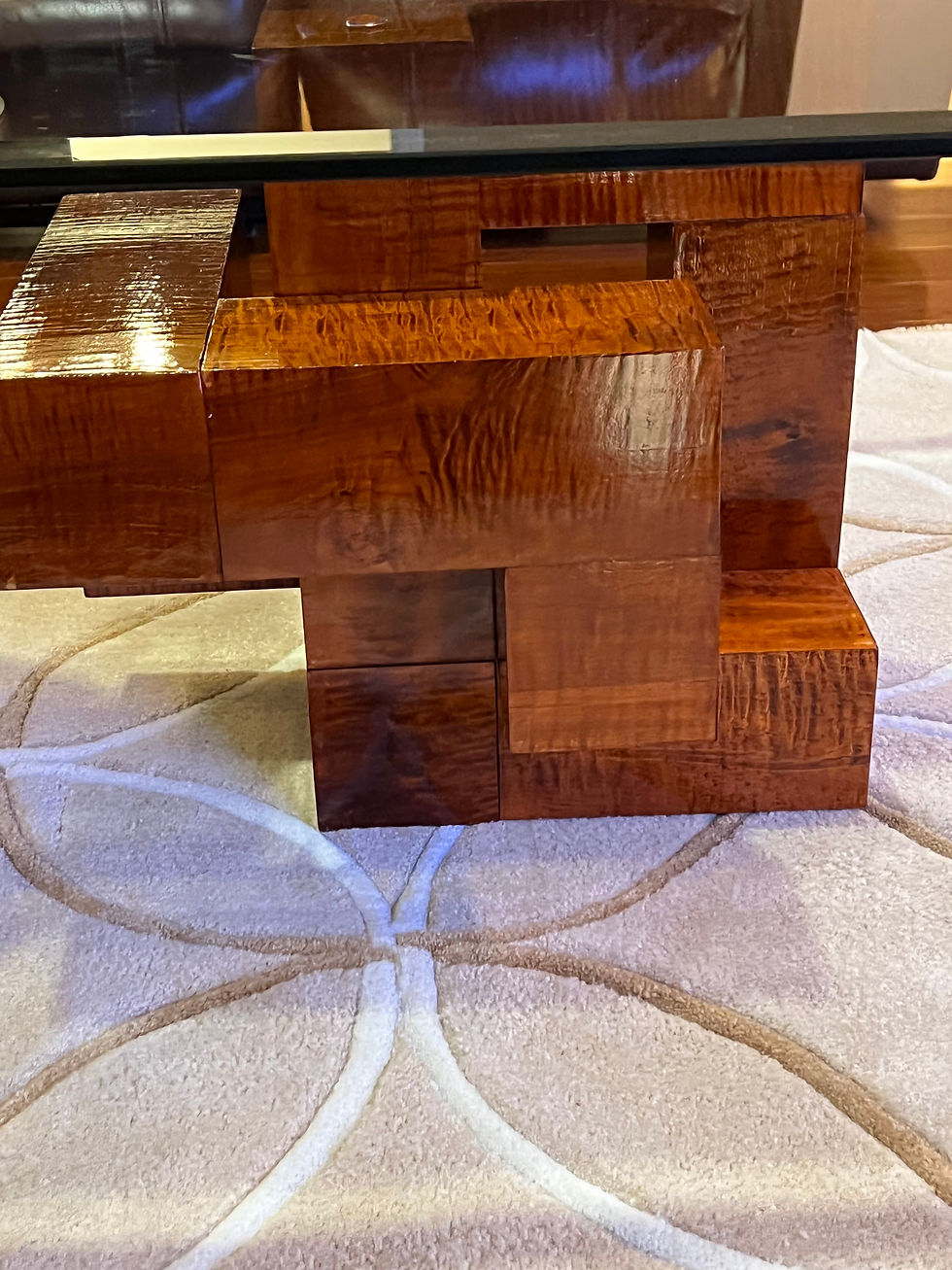 Thumbnail: Curly Maple Cherry Stained Coffee Table