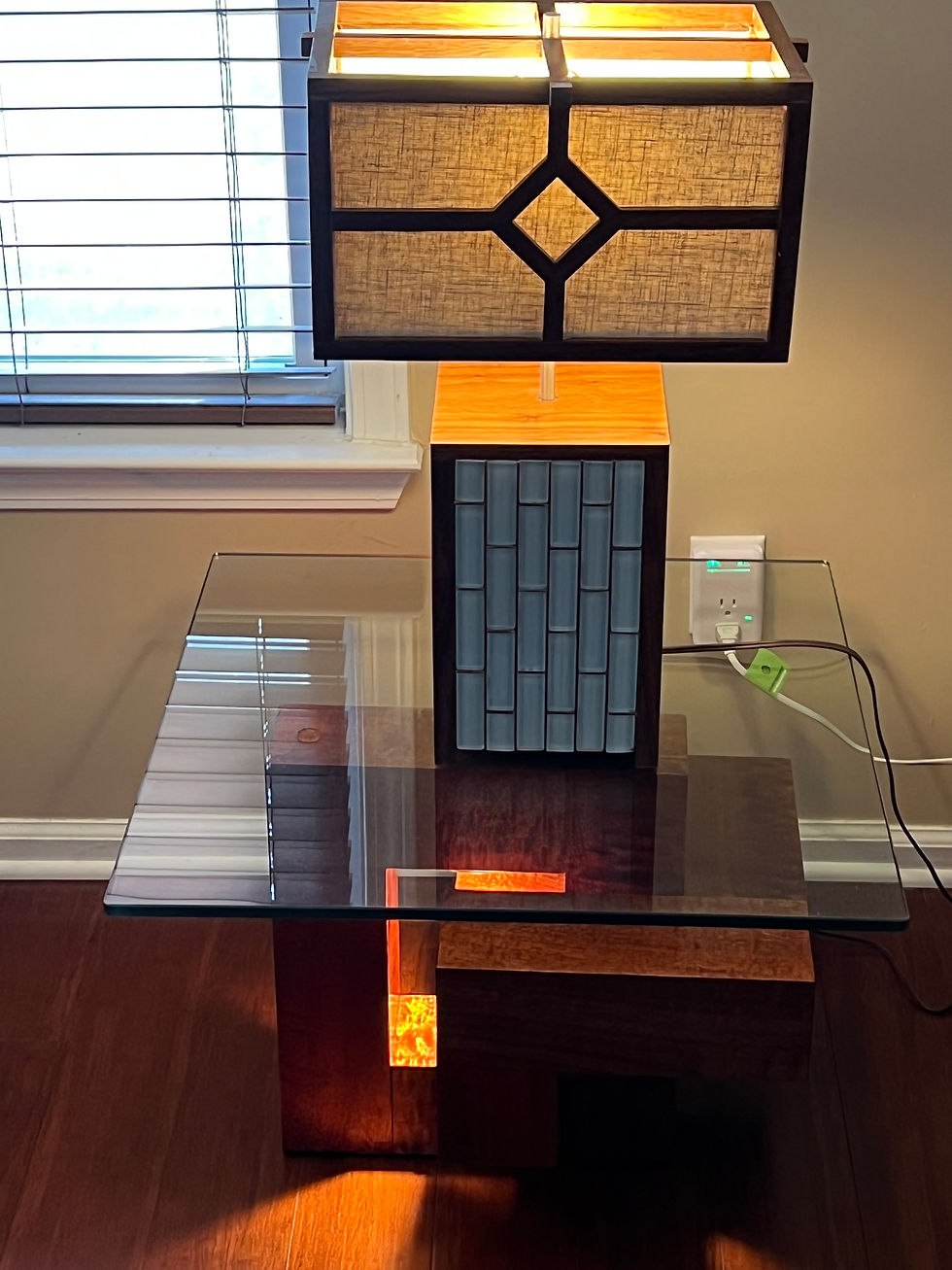 Thumbnail: Quilted Sapele Night Stands (Lighted)