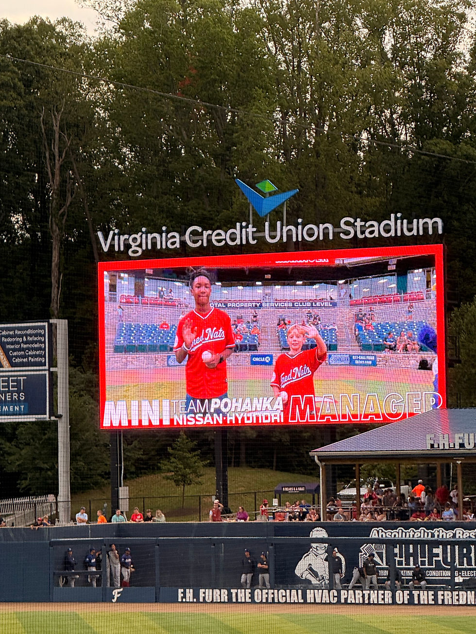 Little Brother Asher on the stadium's big screen.