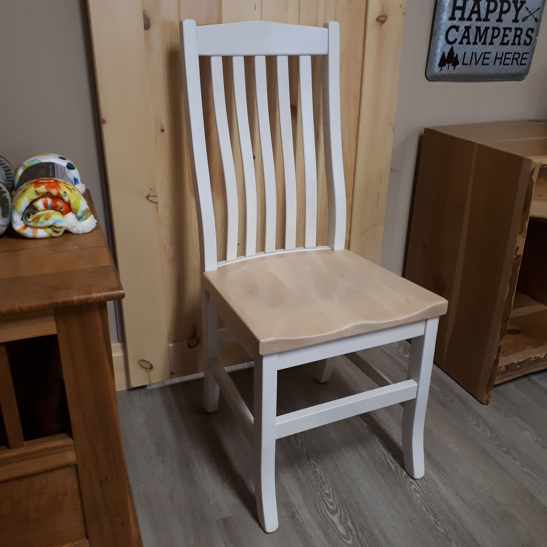 Contour Misison chair with white and clear coat finish