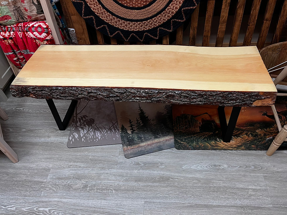 natural stained live edge pine coffee table