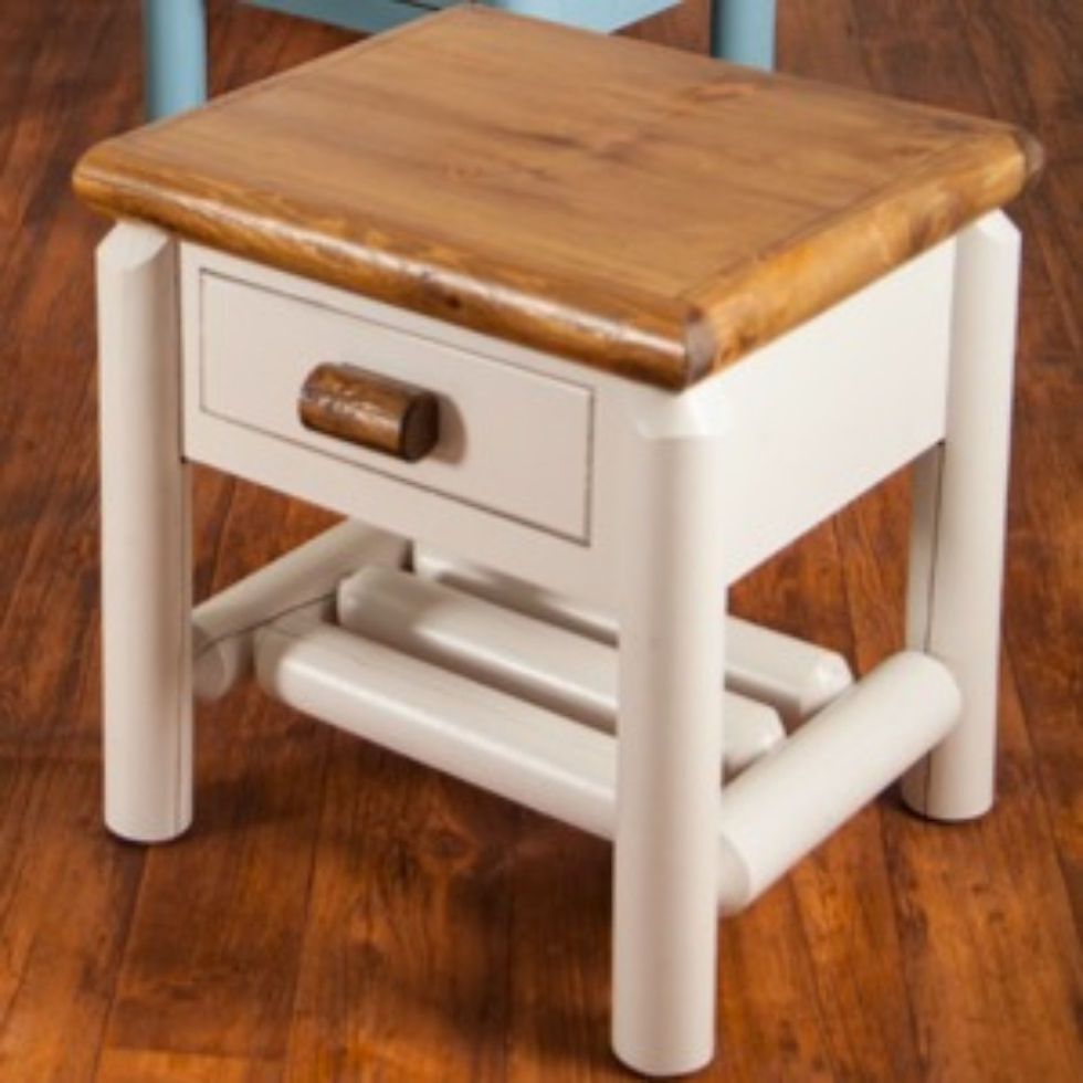 1 drawer log end table