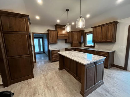 brown mennonite made kitchen