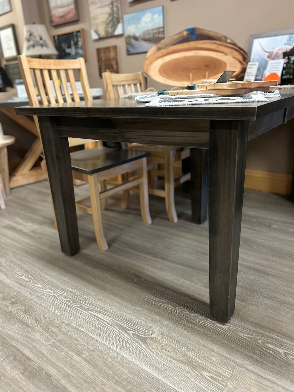 Thumbnail: front view of waterloo harvest table ebony