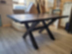 solid wood cross base table