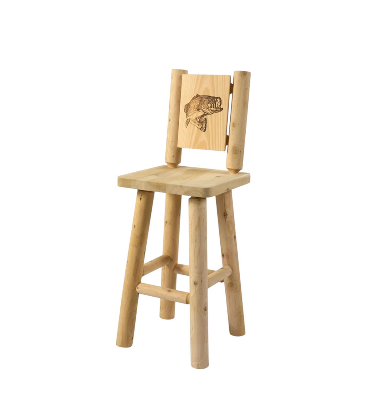 North Bay Branded Back Log Bar Stool