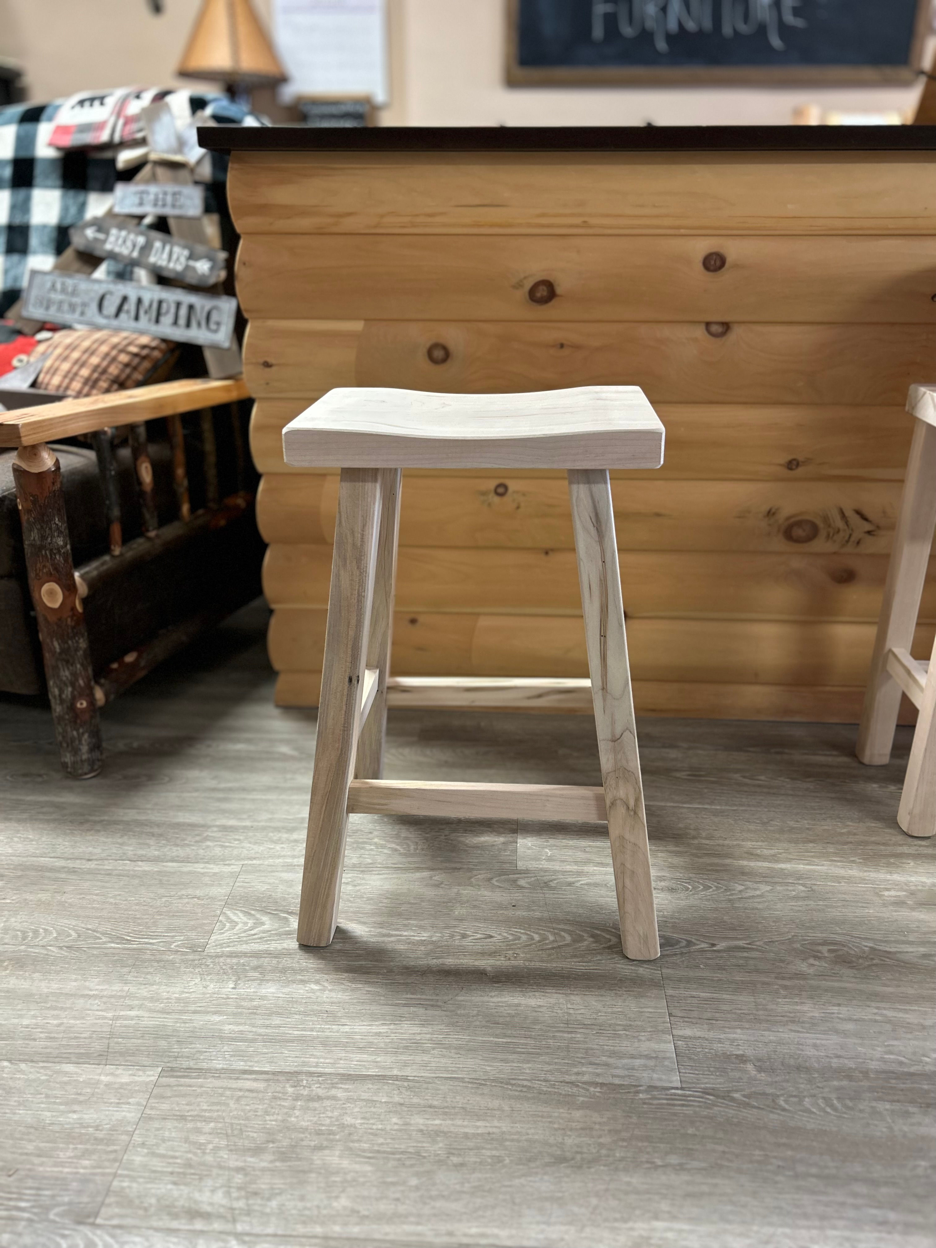 solid wood 26 inch saddle stool