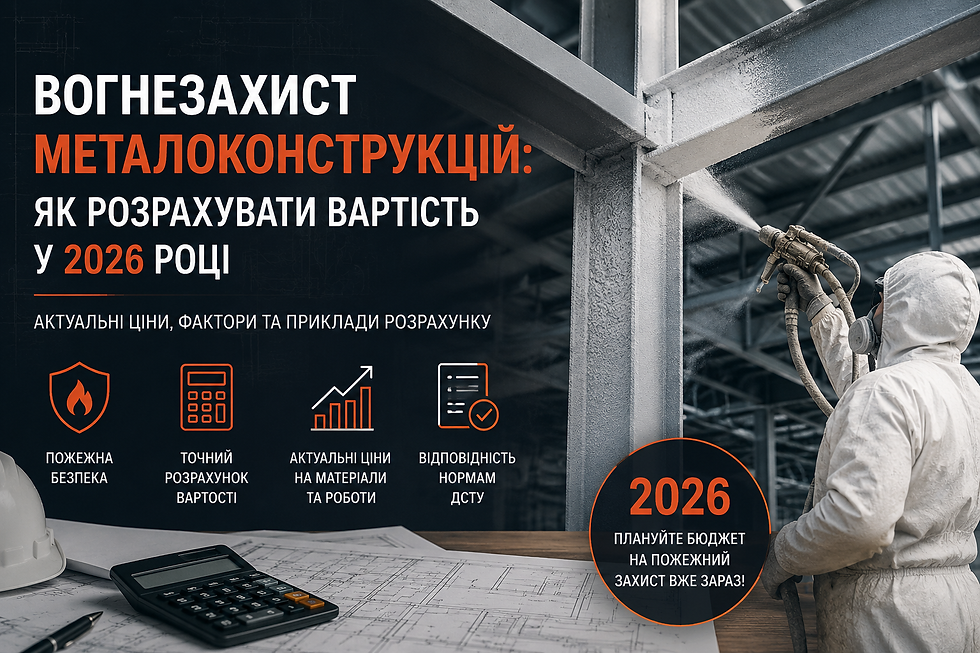 Вогнезахист металоконструкцій: як розрахувати вартість у 2026 році
