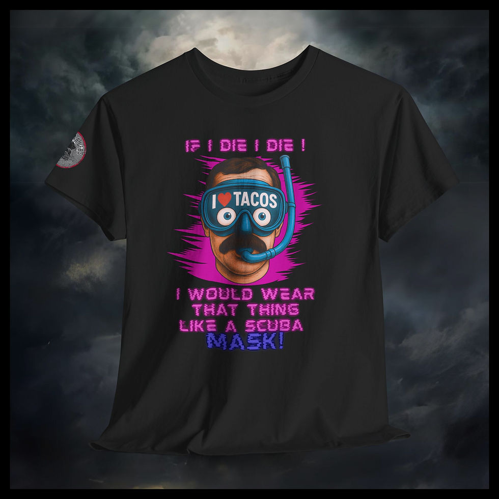 Taco Scuba Mask Shirt – Funny I ❤️ Tacos Graphic Tee for Hardcore Foodies