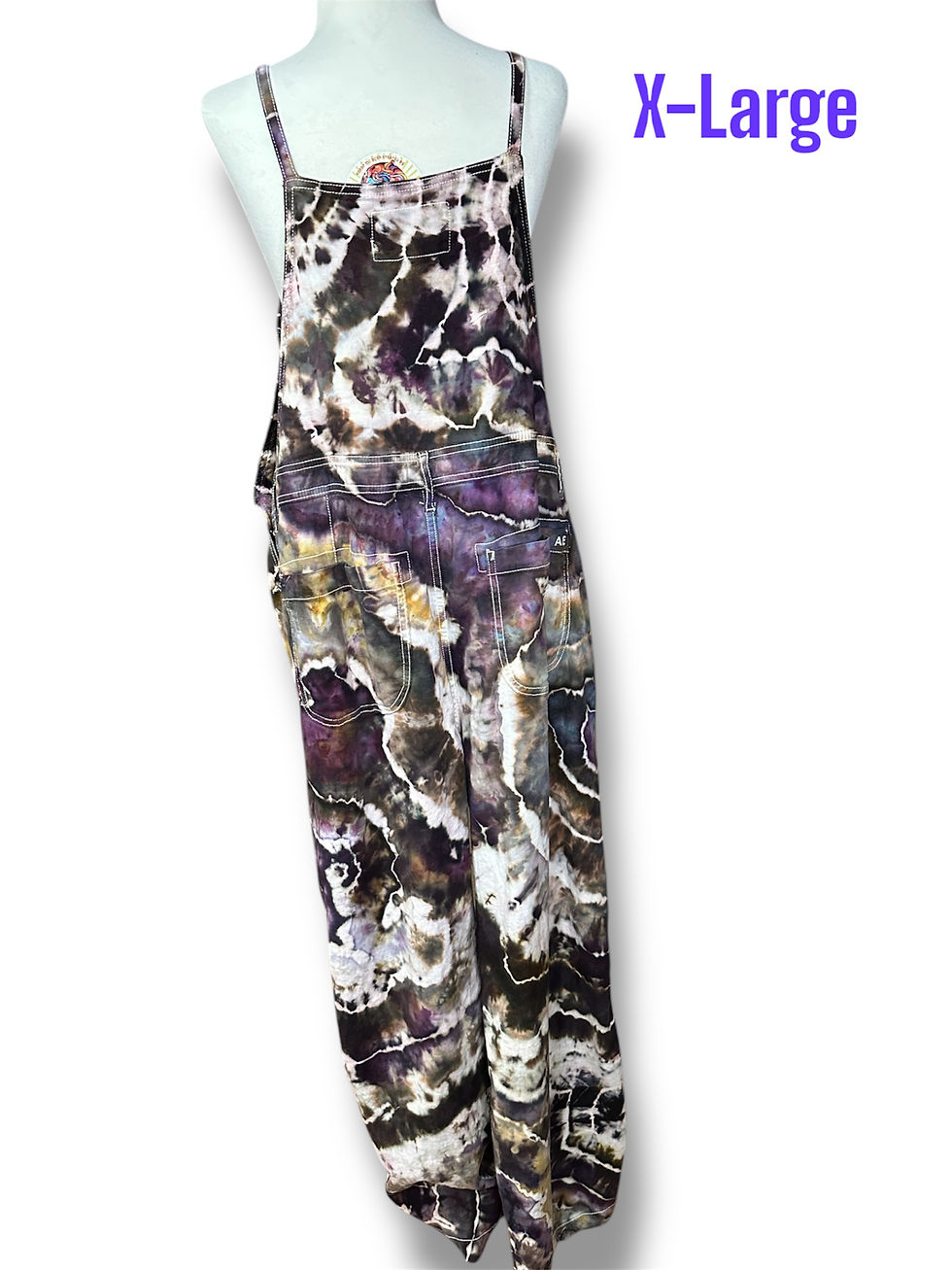 stone grey tan and purple xl cotton overalls