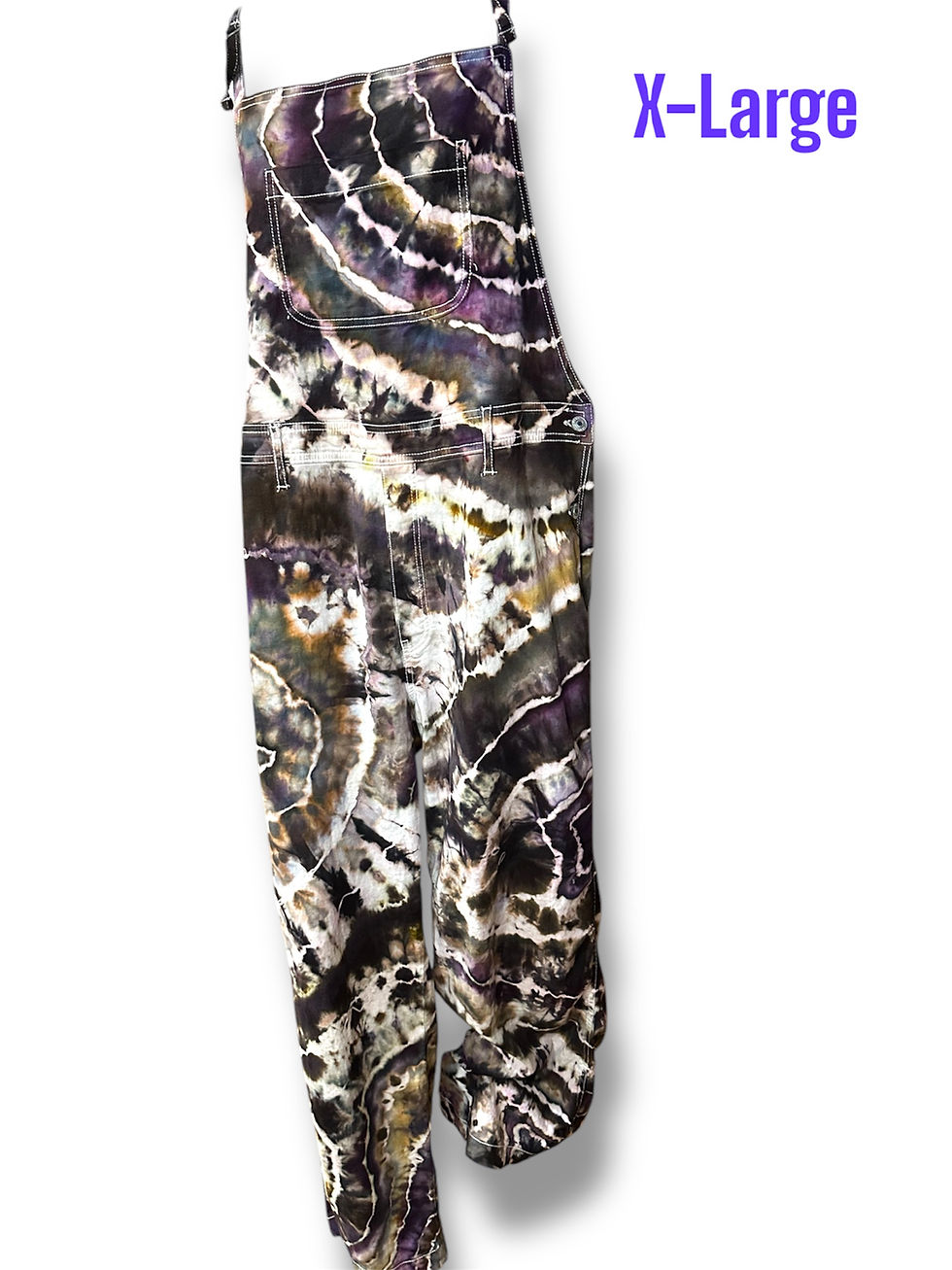 stone grey tan and purple xl cotton overalls