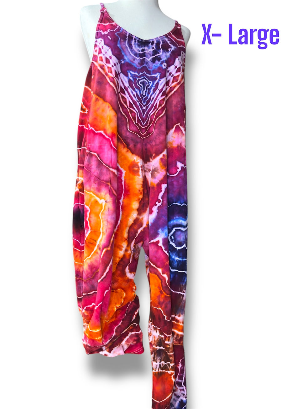purple pink orange harem jumpsuit xl