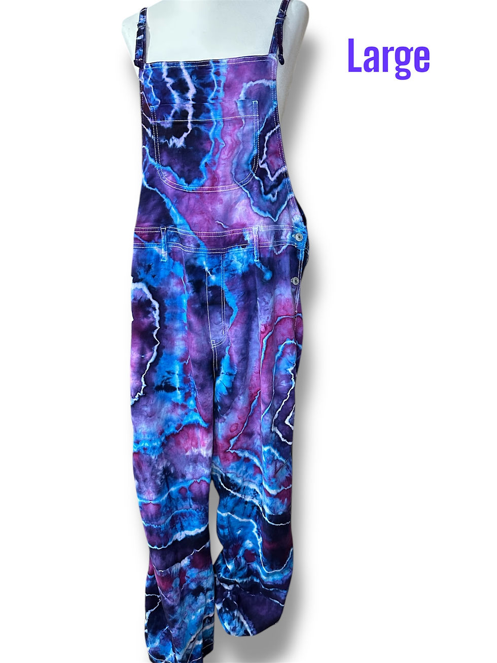 blue violet large cotton overalls
