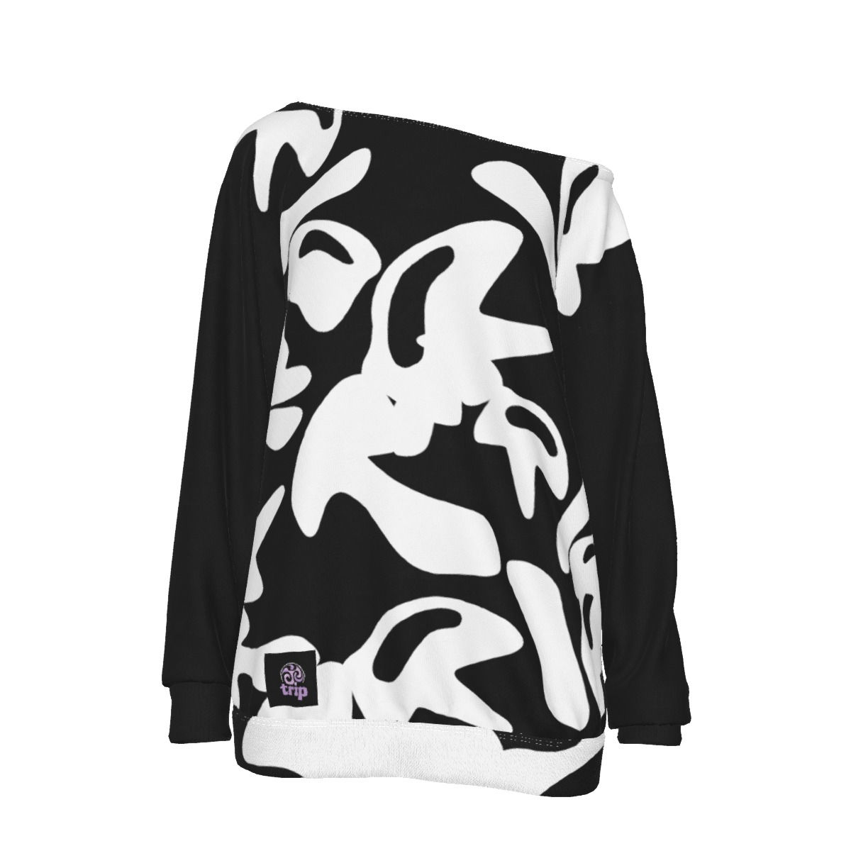 MONOSPLASH OFF SHOULDER SWEATER