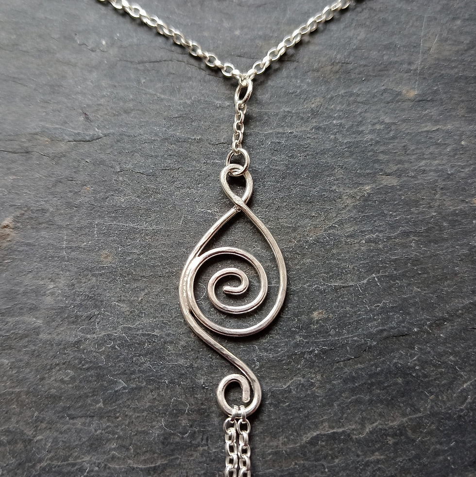 Thumbnail: Handmade Sterling Silver Spiral Panja Hand Bracelet
