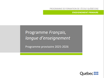 Programme actualisé en français, langue d'enseignement