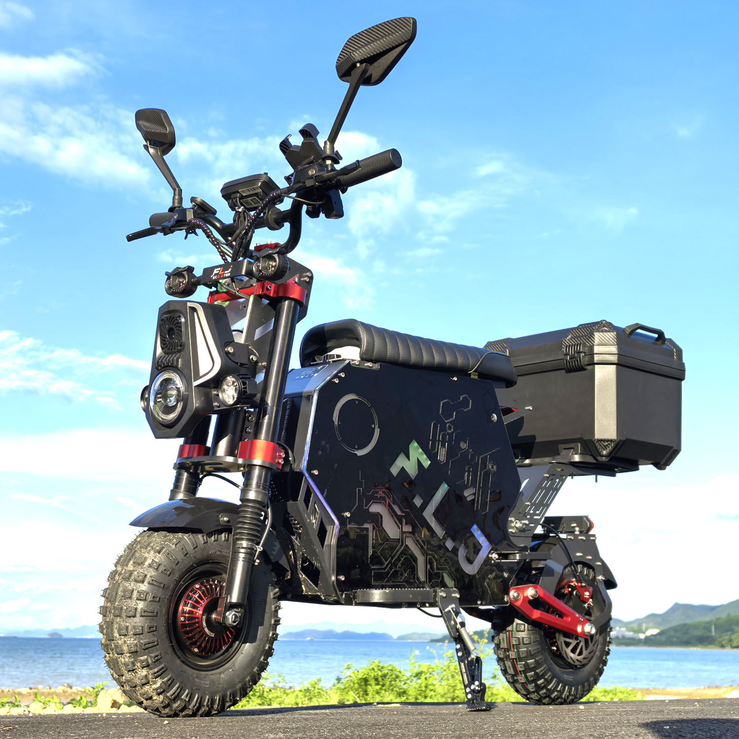FLJ High Powerful 72V 100Ah Electric Scooter with Removable Battery and App 14 I