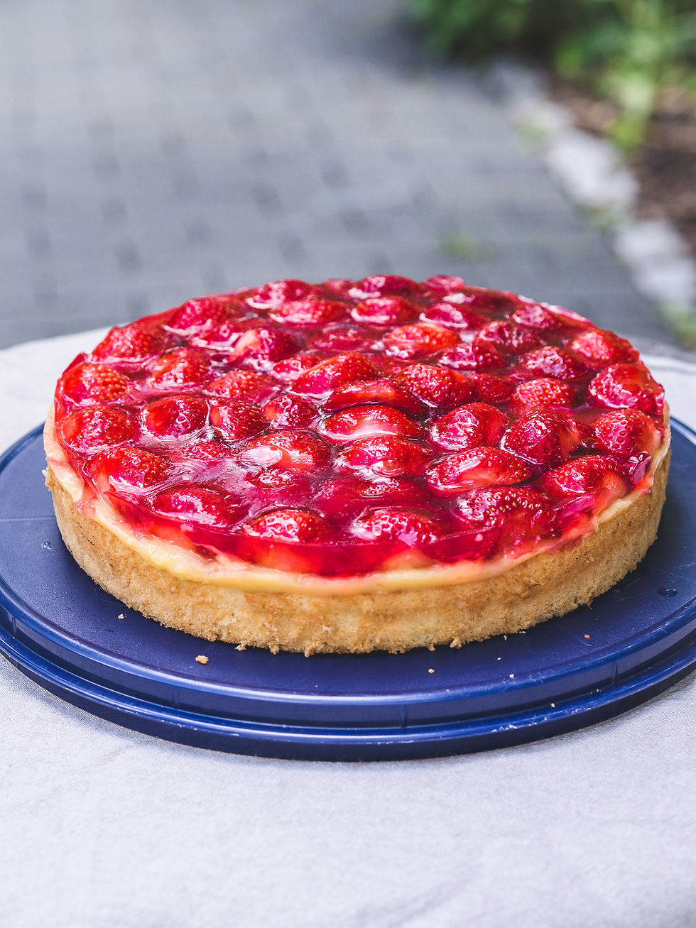 Glutenfreier Erdbeerkuchen mit Pudding