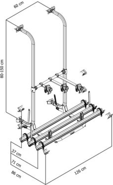 Thumbnail: Bicycle carrier Esse4 CD - Mounting for Carado, Sunlight, Dethleffs