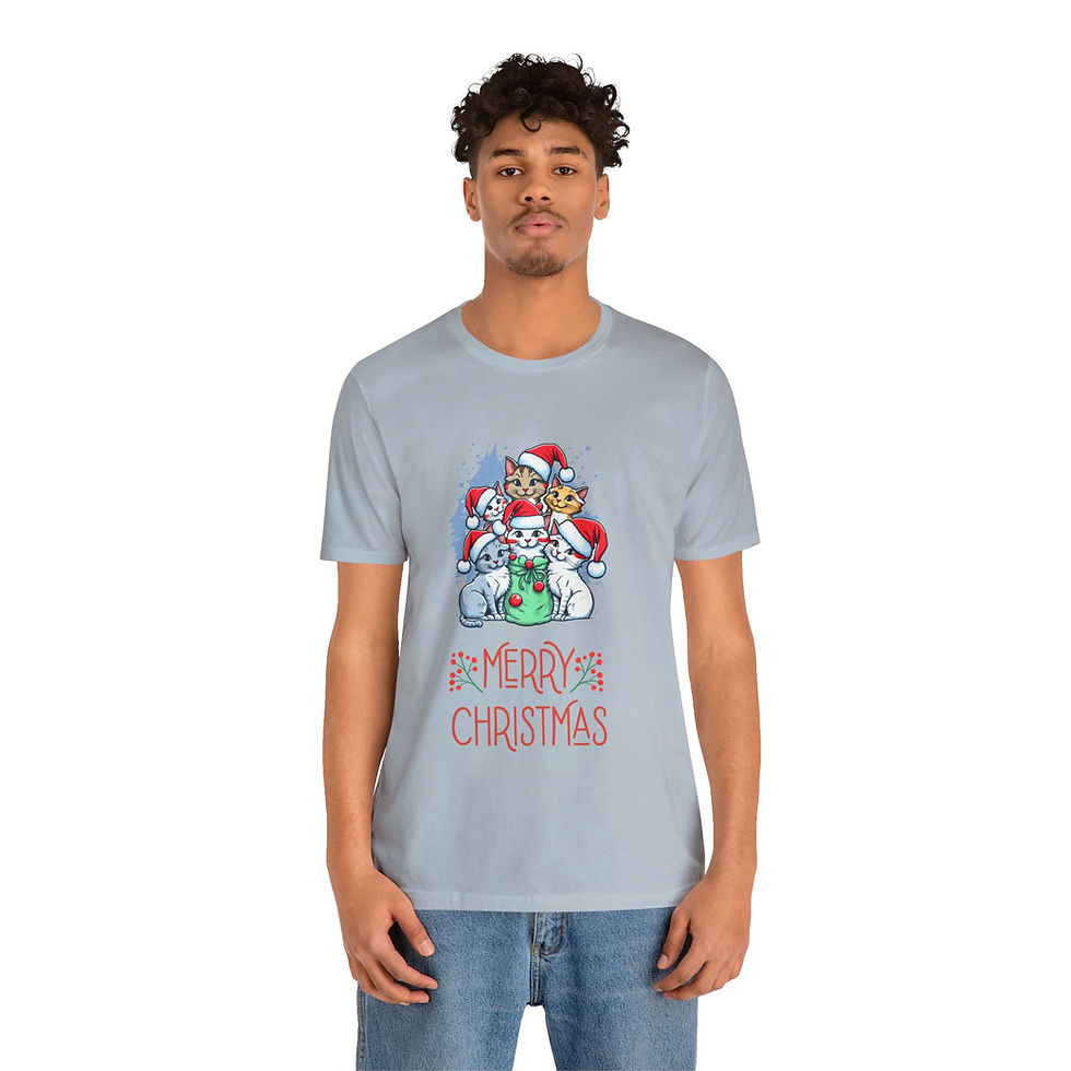 Thumbnail: Merry Christmas Cat Lovers, Holiday themed t shirt, Merry Christmas t shirt, Hol