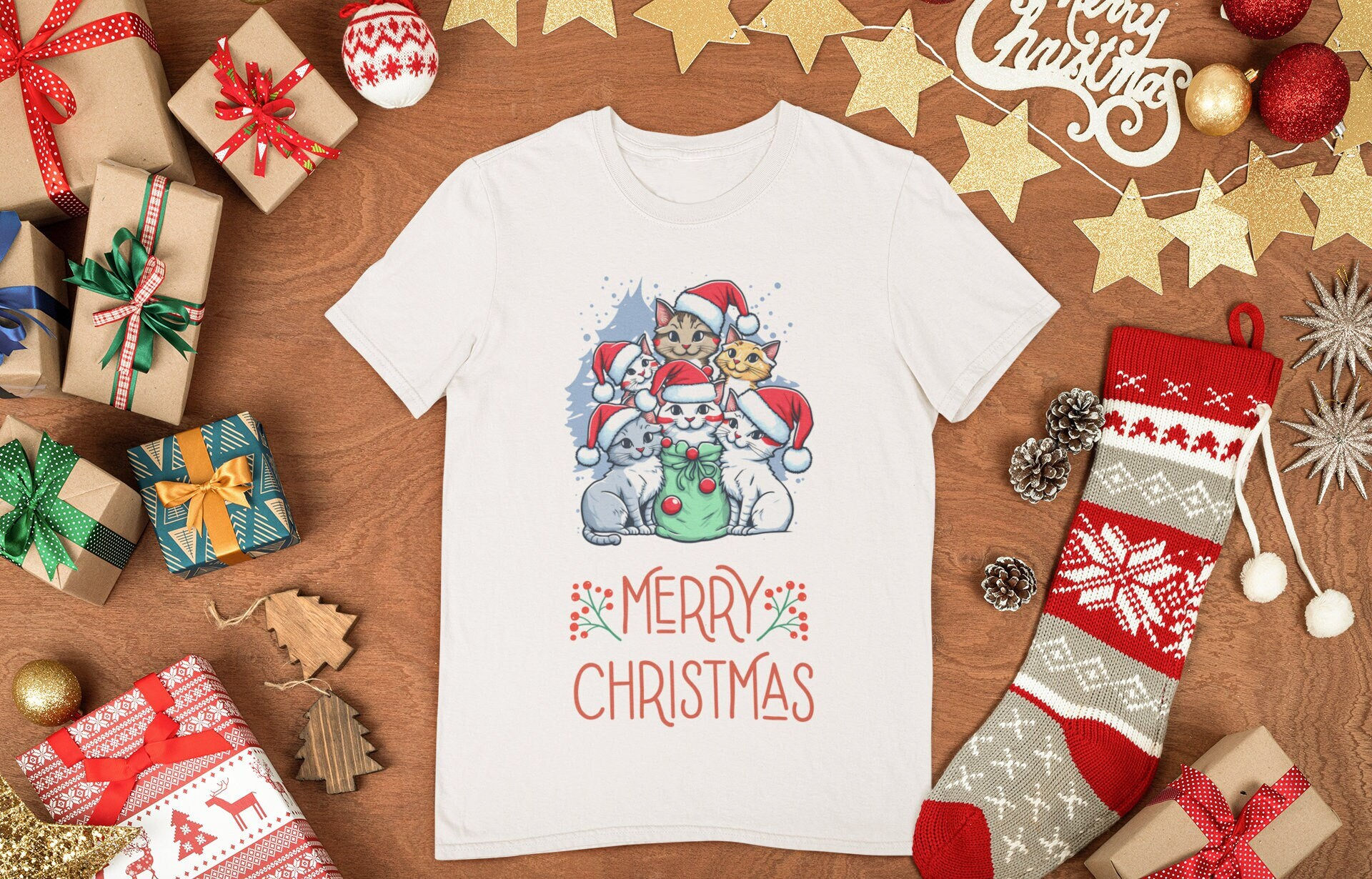Merry Christmas Cat Lovers, Holiday themed t shirt, Merry Christmas t shirt, Hol