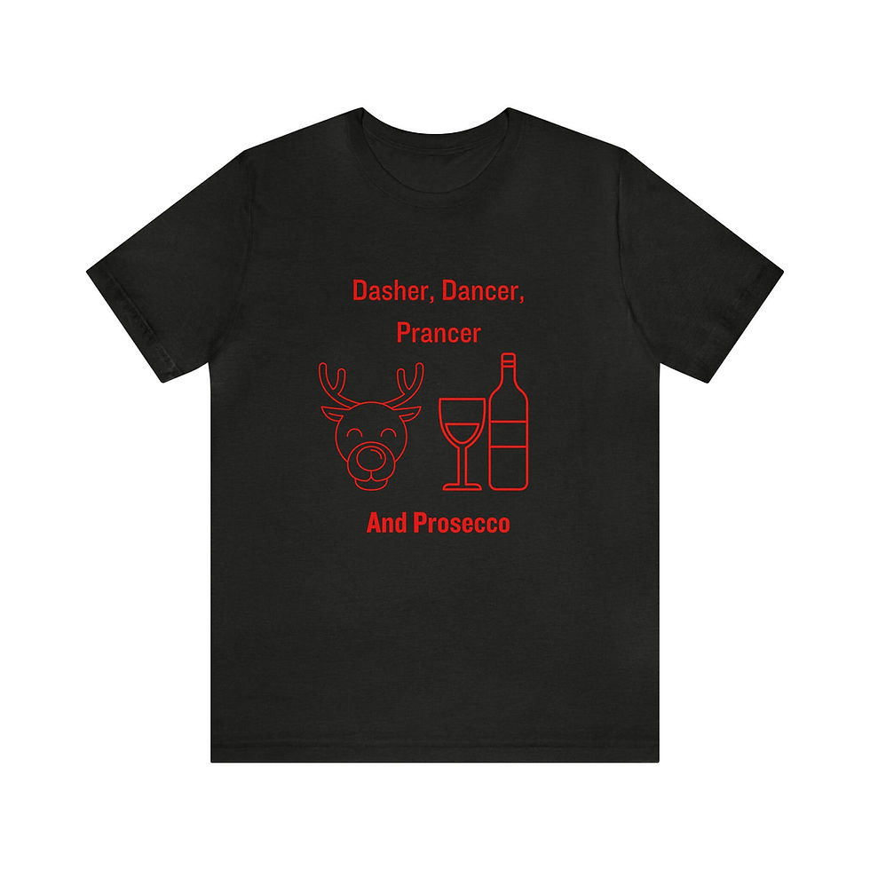 Thumbnail: Dasher Dancer Prancer and Prosecco, Christmas shirt, cute holiday graphic, Chris